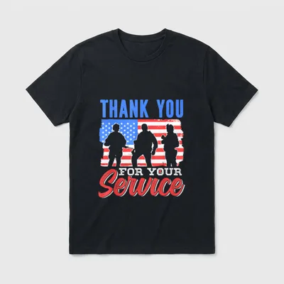 Veteran Thank You For Service T-Shirt – Classic T-Shirt in Black
