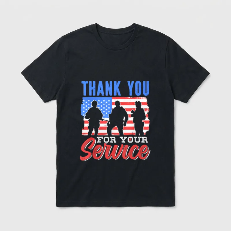 Veteran Thank You For Service T-Shirt – Classic T-Shirt in Black