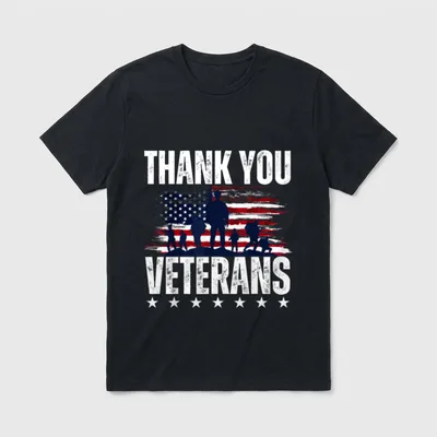 Patriotic Veterans Appreciation T-Shirt – Classic T-Shirt in Black