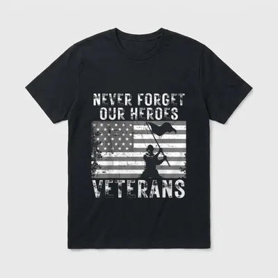 Thank You Veterans Never Forget T-Shirt – Classic T-Shirt in Black