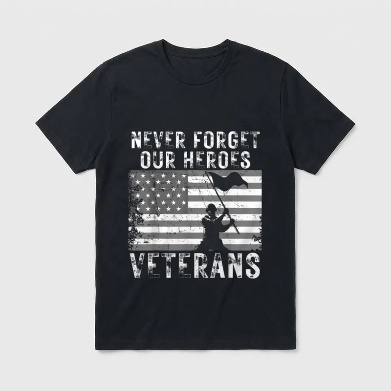 Thank You Veterans Never Forget T-Shirt – Classic T-Shirt in Black