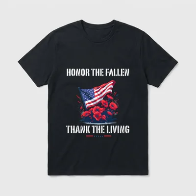 Honor the Fallen Memorial Day Poppy T-Shirt – Classic T-Shirt in Black