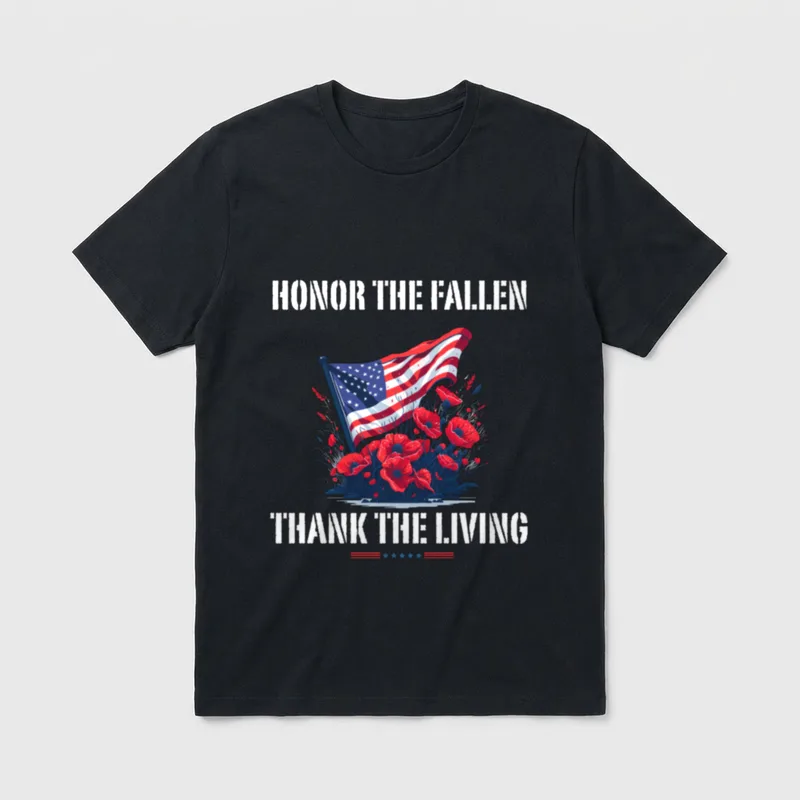 Honor the Fallen Memorial Day Poppy T-Shirt – Classic T-Shirt in Black