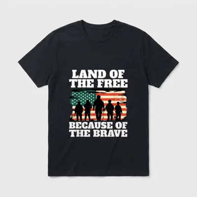Free Because Brave Memorial Veterans Day T-Shirt – Classic T-Shirt in Black