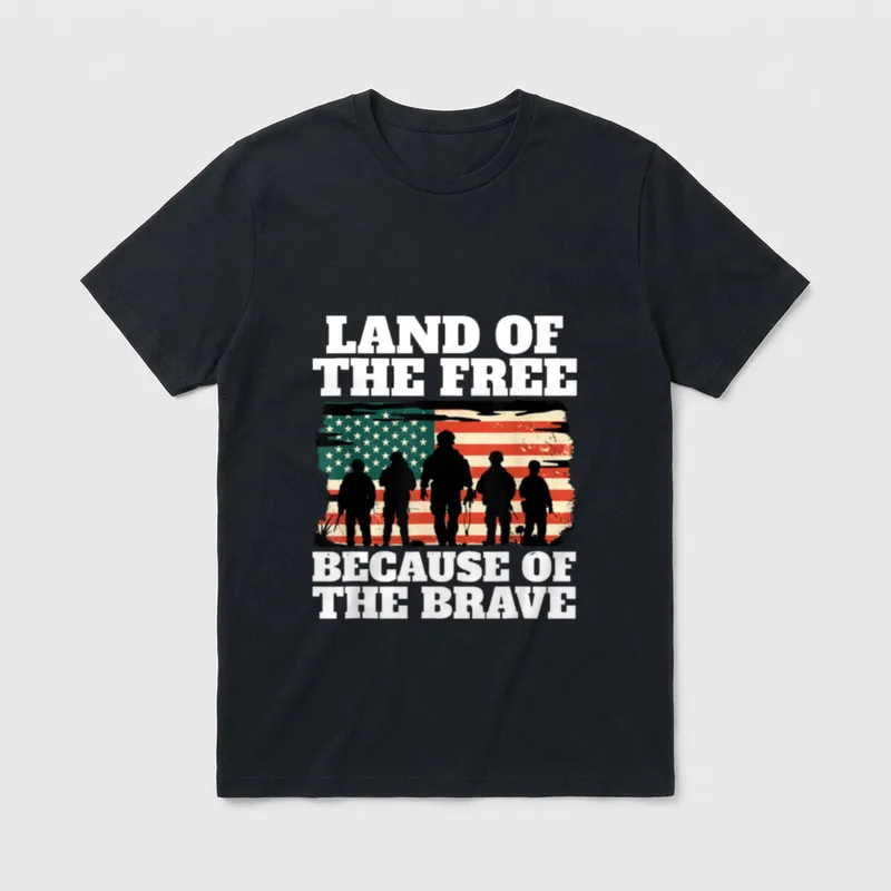 Free Because Brave Memorial Veterans Day T-Shirt – Classic T-Shirt in Black