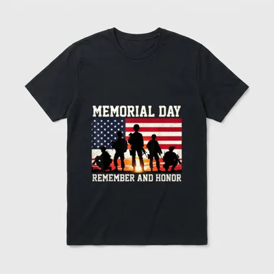 Remember and Honor Memorial Day Veteran T-Shirt – Classic T-Shirt in Black