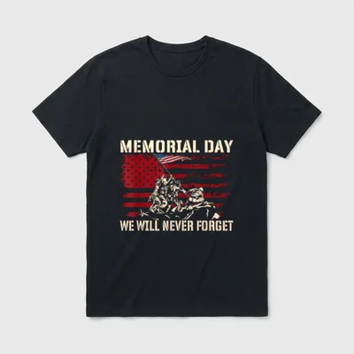 Memorial Day We Will Never Forget T-Shirt – Classic T-Shirt in Black