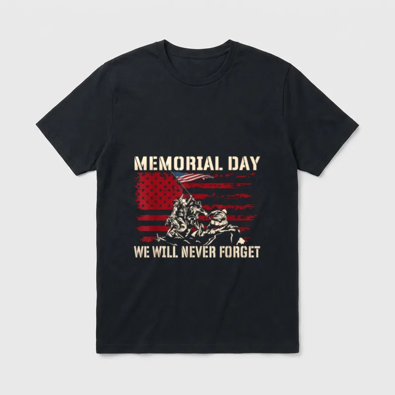 Memorial Day We Will Never Forget T-Shirt – Classic T-Shirt in Black