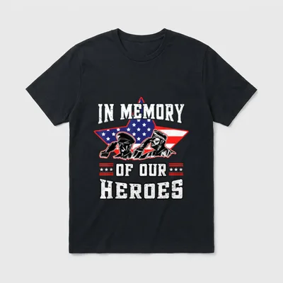 Heroes Fallen Patriotic Veteran T-Shirt – Classic T-Shirt in Black