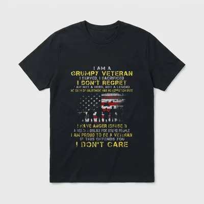 I Am a Grumpy Veteran Served T-Shirt – Classic T-Shirt in Black