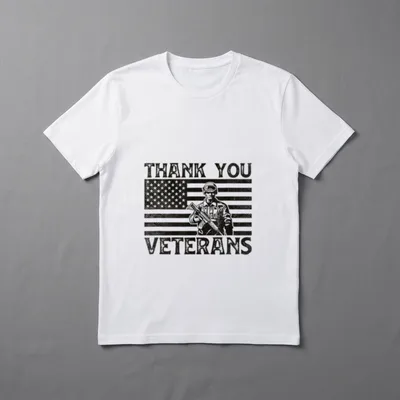 Thank You Veterans Soldier Memorial Day T-Shirt – Classic T-Shirt in Black