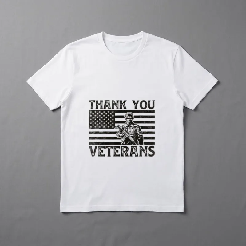 Thank You Veterans Soldier Memorial Day T-Shirt – Classic T-Shirt in Black