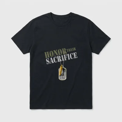 Honor Their Sacrifice Army Veteran T-Shirt – Classic T-Shirt in Black