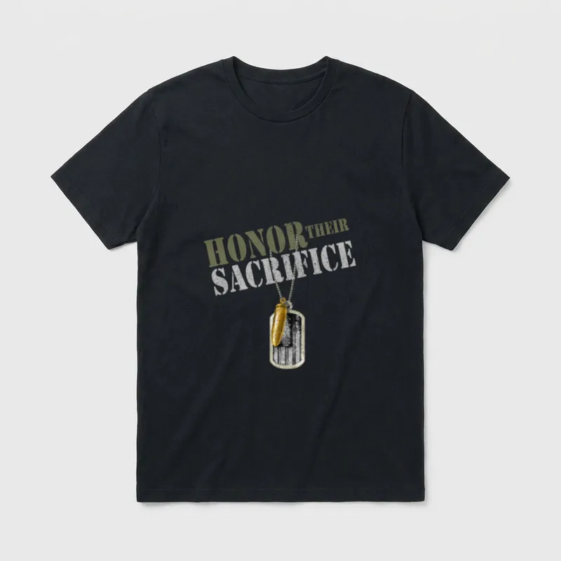 Honor Their Sacrifice Army Veteran T-Shirt – Classic T-Shirt in Black