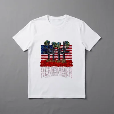 Remember Fallen Heroes Poppy Memorial Day T-Shirt – Classic T-Shirt in Black