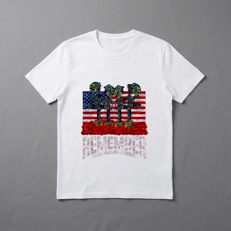 Remember Fallen Heroes Poppy Memorial Day T-Shirt – Classic T-Shirt in Black