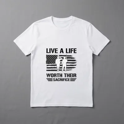 Veterans Day Live a Life Worth T-Shirt – Classic T-Shirt in Black