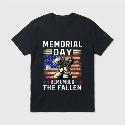 Memorial Day Remember the Fallen Veteran T-Shirt – Classic T-Shirt in Black