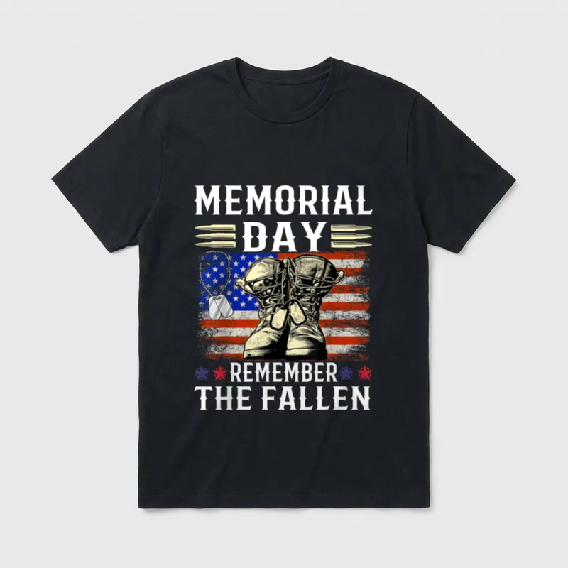 Memorial Day Remember the Fallen Veteran T-Shirt – Classic T-Shirt in Black