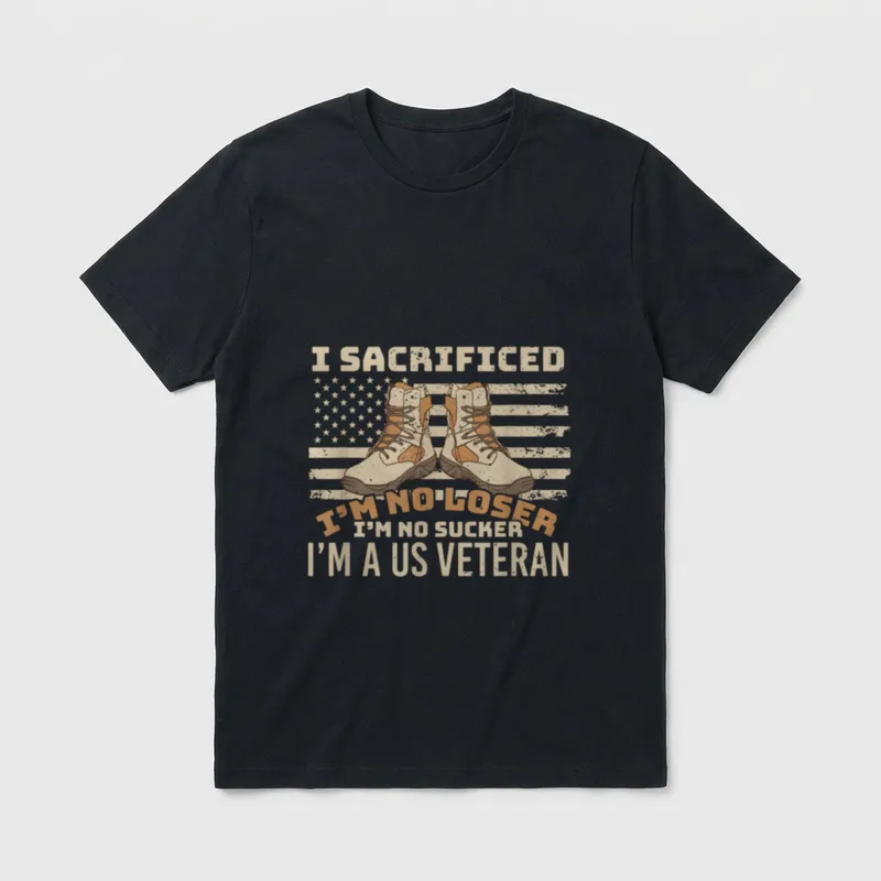 Loser Sucker U S Veteran Patriot T-Shirt – Classic T-Shirt in Black