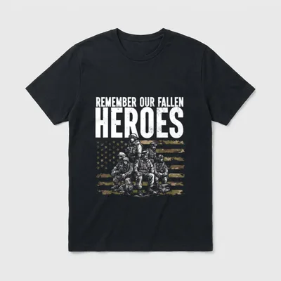 Remember Our Fallen Heroes Veteran Military T-Shirt – Classic T-Shirt in Black