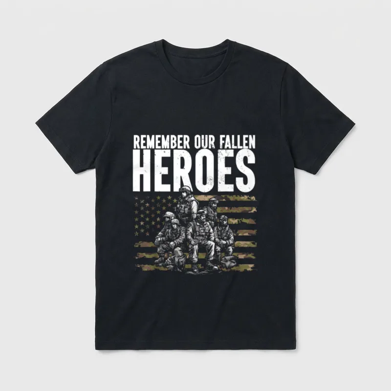 Remember Our Fallen Heroes Veteran Military T-Shirt – Classic T-Shirt in Black