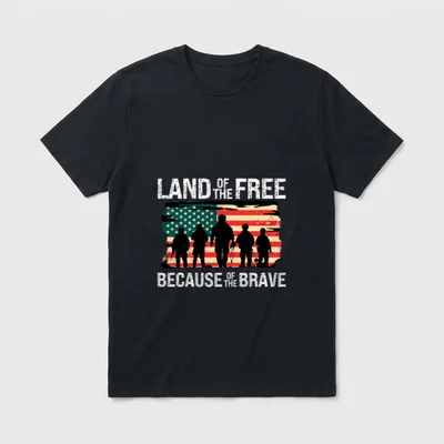 Free Because Brave Memorial Veterans Land T-Shirt – Classic T-Shirt in Black
