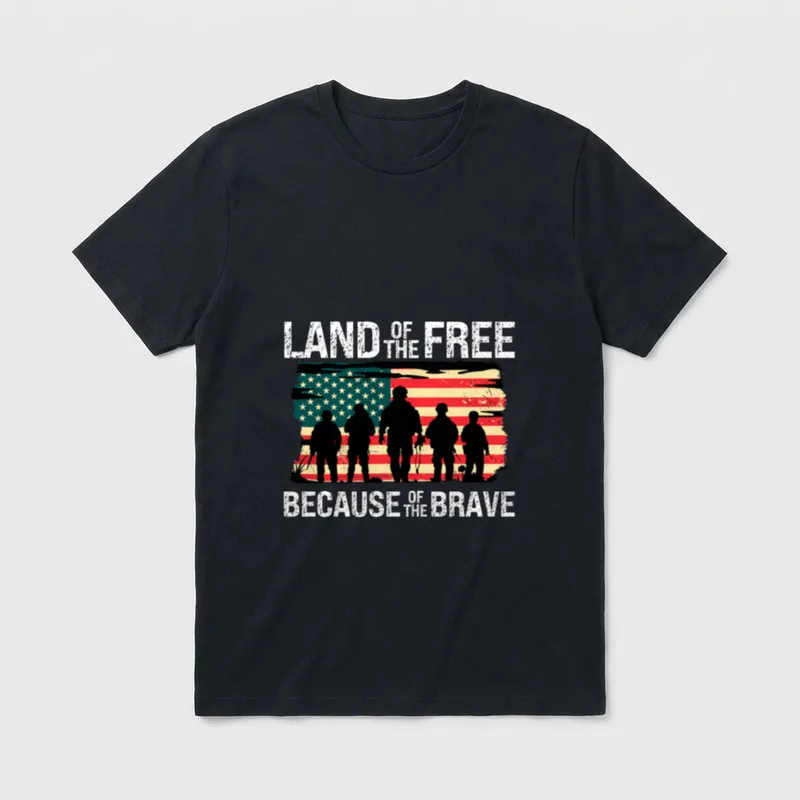 Free Because Brave Memorial Veterans Land T-Shirt – Classic T-Shirt in Black