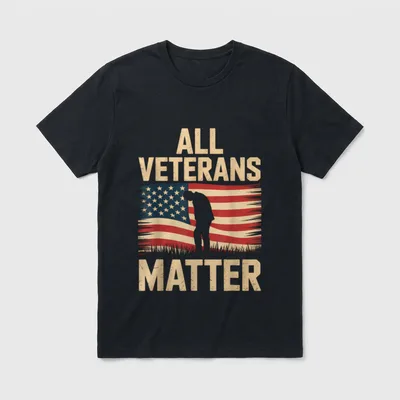 All Veterans Matter USA Flag Memorial T-Shirt – Classic T-Shirt in Black