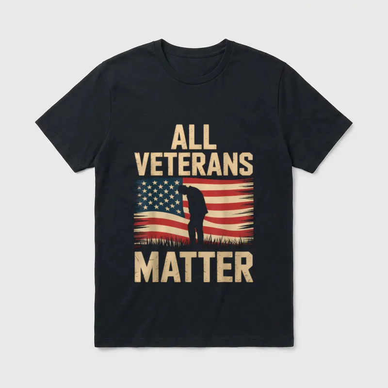 All Veterans Matter USA Flag Memorial T-Shirt – Classic T-Shirt in Black