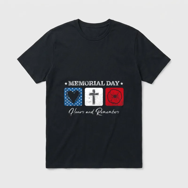 Memorial Day 2022 Veterans USA Flag T-Shirt – Classic T-Shirt in Black