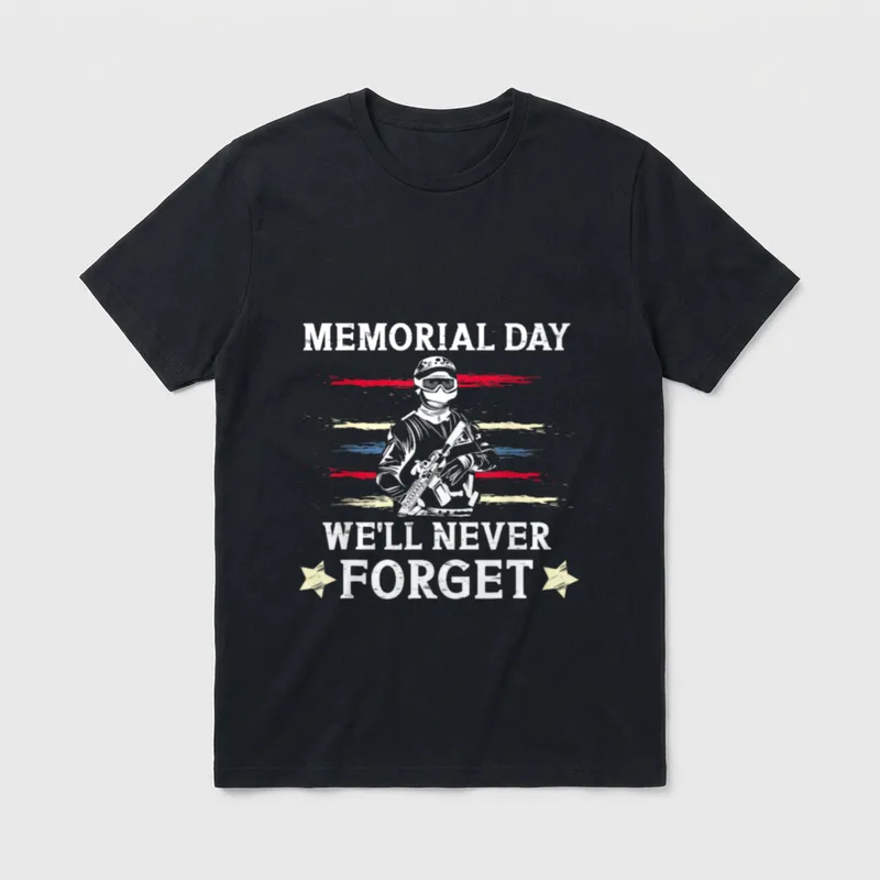 Memorial Day We'll Never Forget Combat T-Shirt – Classic T-Shirt in Black