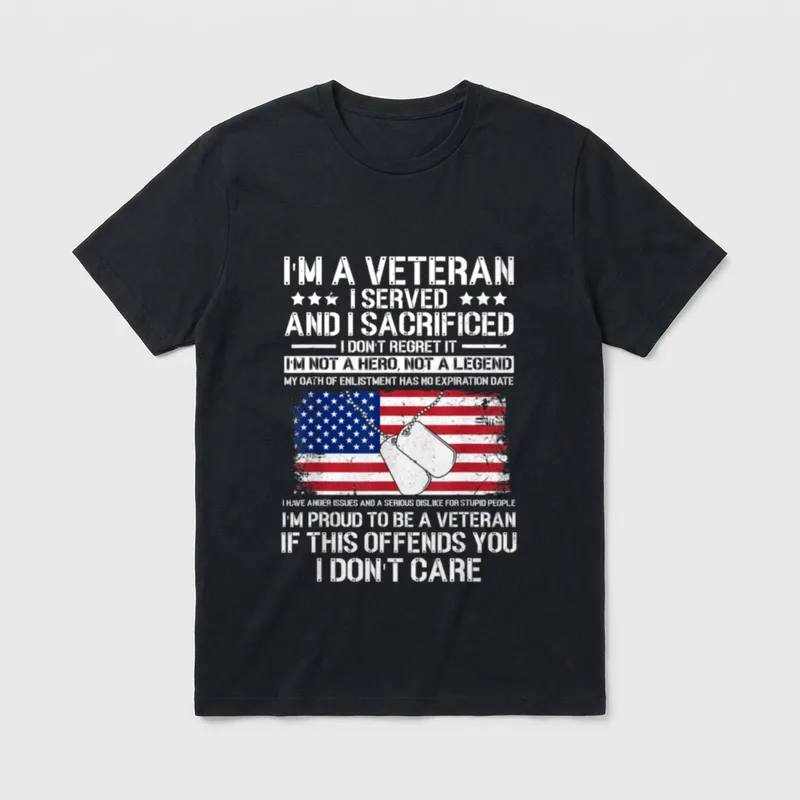 I'm a Veteran I Sacrificed Served T-Shirt – Classic T-Shirt in Black