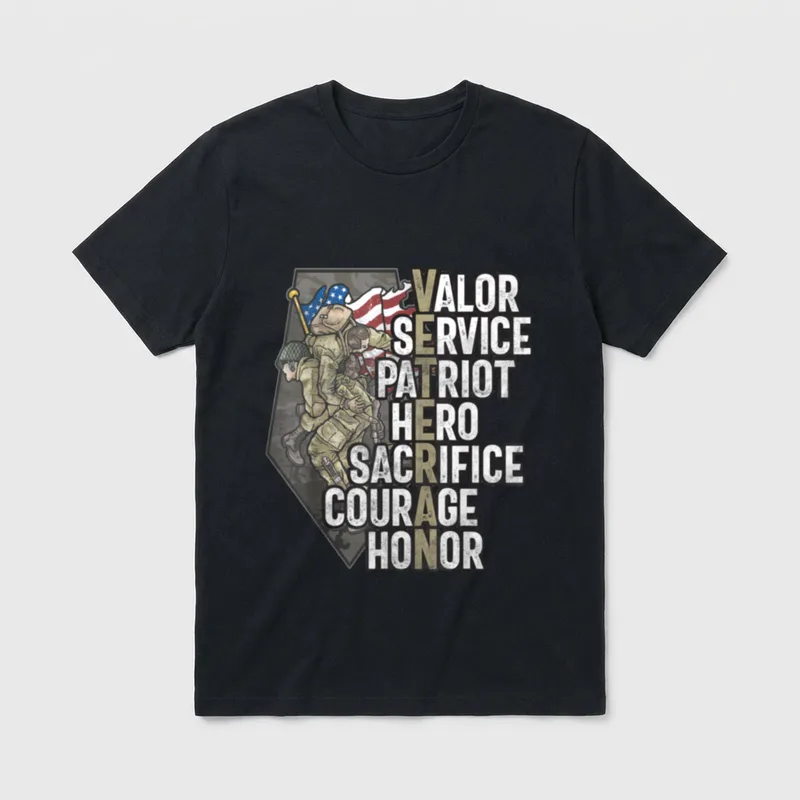 Veterans Valor Service Patriot Hero Sacrifice T-Shirt – Classic T-Shirt in Black