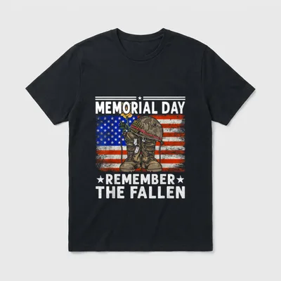 Memorial Day Remember the Fallen Veterans T-Shirt – Classic T-Shirt in Black