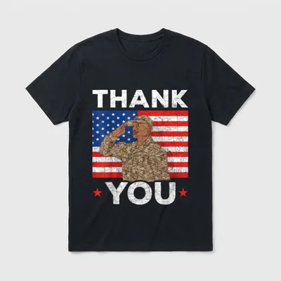 Thank You Soldier Veteran Patriotic American T-Shirt – Classic T-Shirt in Black