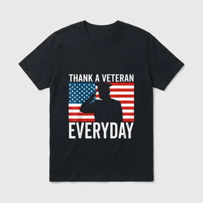 Thank a Veteran Everyday Memorial Day T-Shirt – Classic T-Shirt in Black