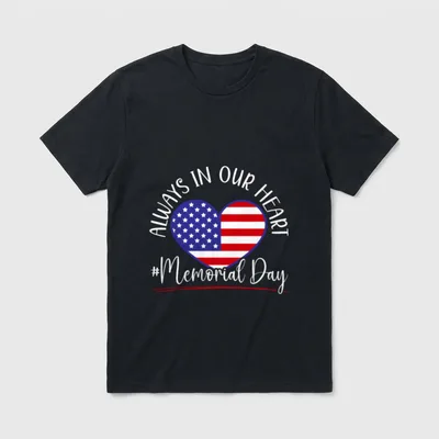 Always in Our Heart Veteran USA T-Shirt – Classic T-Shirt in Black