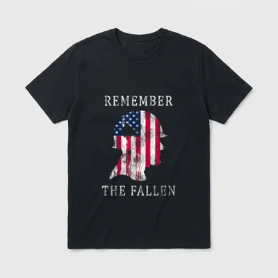 Memorial Day Remember the Fallen Soldier T-Shirt – Classic T-Shirt in Black