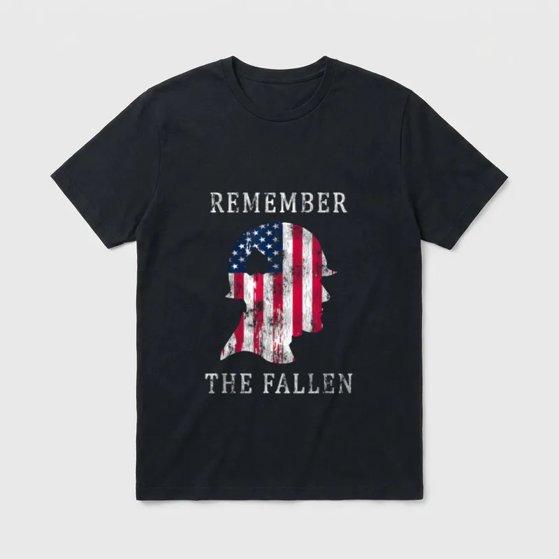 Memorial Day Remember the Fallen Soldier T-Shirt – Classic T-Shirt in Black