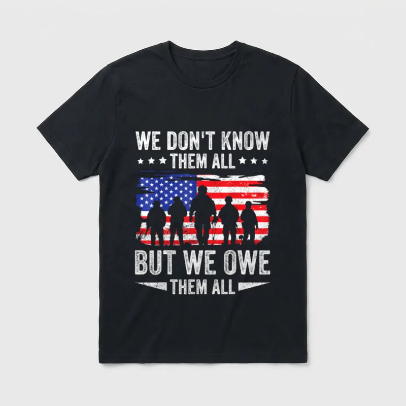 Veterans Day We Owe Them Patriotic T-Shirt – Classic T-Shirt in Black