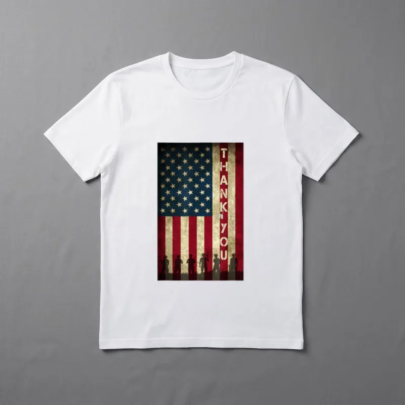Thank You Veterans Memorial Day Military T-Shirt – Classic T-Shirt in Black