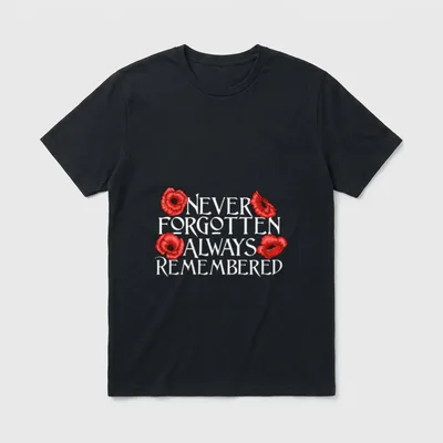British Legion Poppy Veterans Day T-Shirt – Classic T-Shirt in Black
