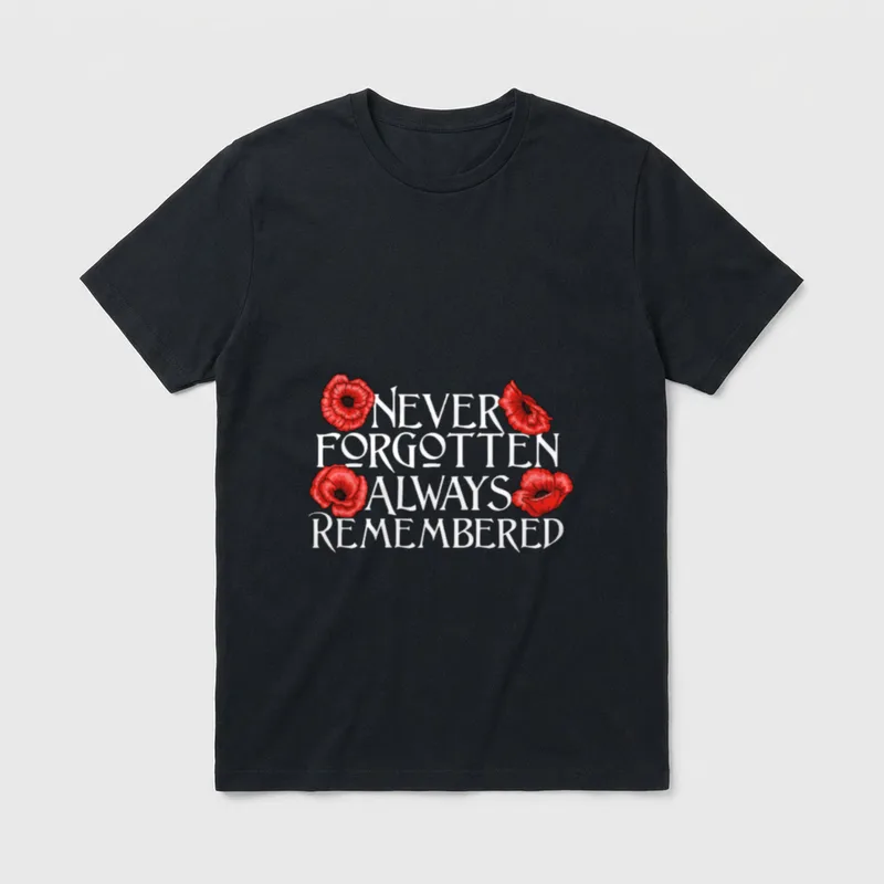 British Legion Poppy Veterans Day T-Shirt – Classic T-Shirt in Black
