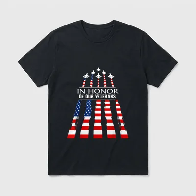 Honor of Our Veterans Day Red T-Shirt – Classic T-Shirt in Black