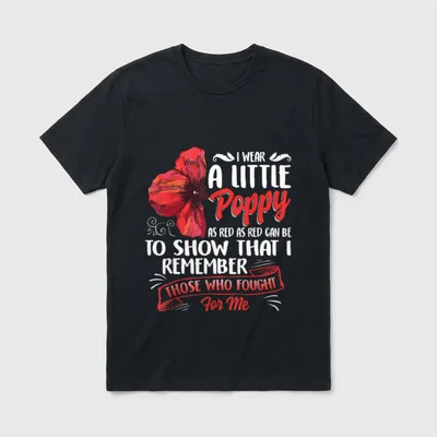 Veterans Day I Wear Red American T-Shirt – Classic T-Shirt in Black