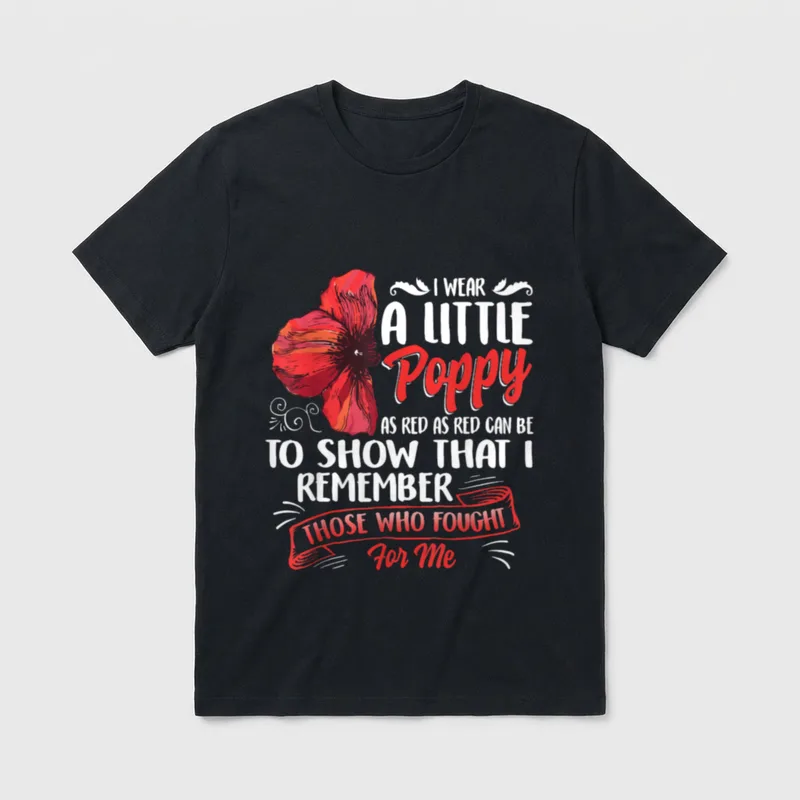 Veterans Day I Wear Red American T-Shirt – Classic T-Shirt in Black