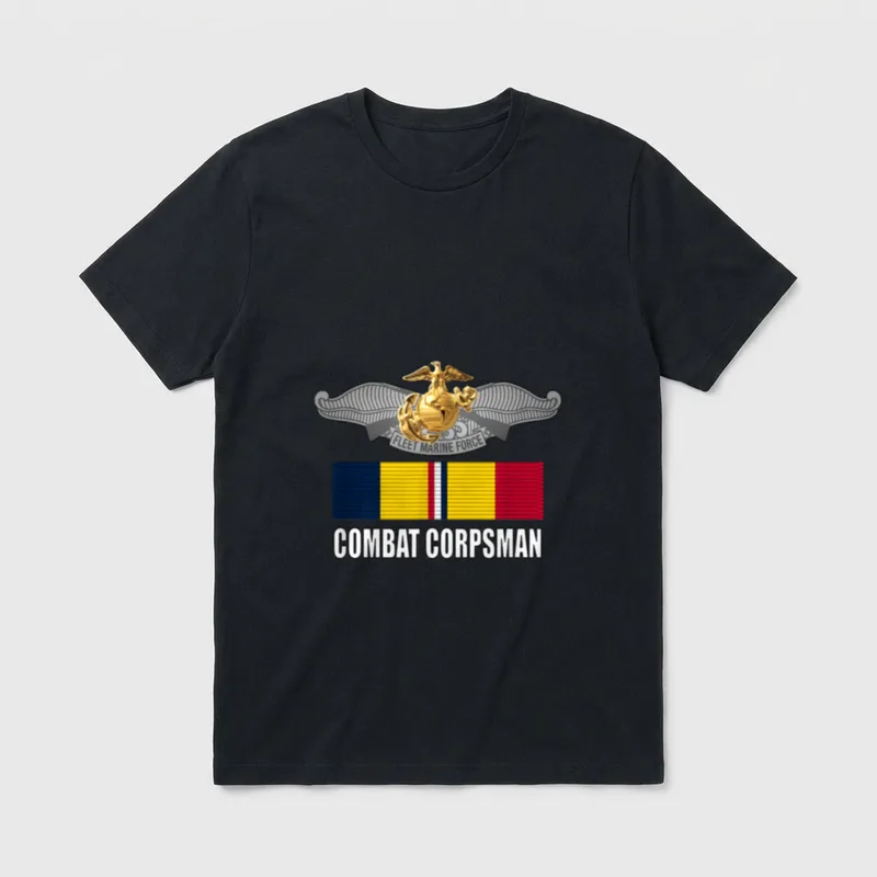 Navy Corpsman Eagle Globe Anchor T-Shirt – Classic T-Shirt in Black