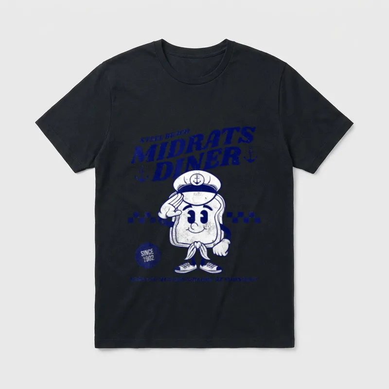 Funny US Sailor Veteran Midrats Diner T-Shirt – Classic T-Shirt in Black