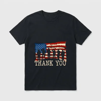 American Flag Veteran Appreciation T-Shirt – Classic T-Shirt in Black